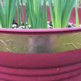 Copper tape on planting container