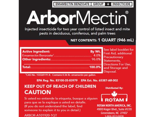 Example product label with active ingredient Emamectin benzoate