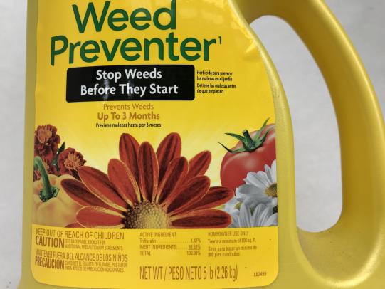 Weed preventer product label