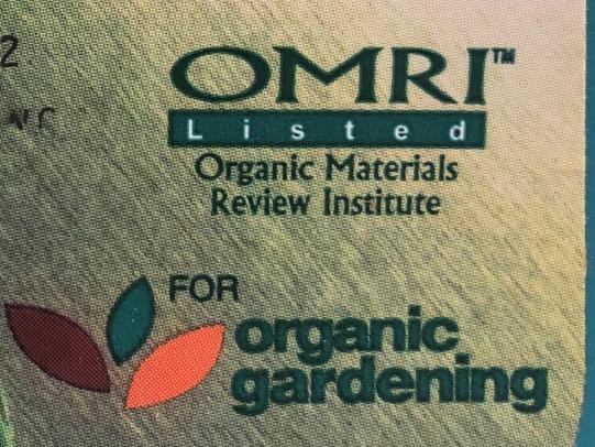 OMRI logo on pesticide label