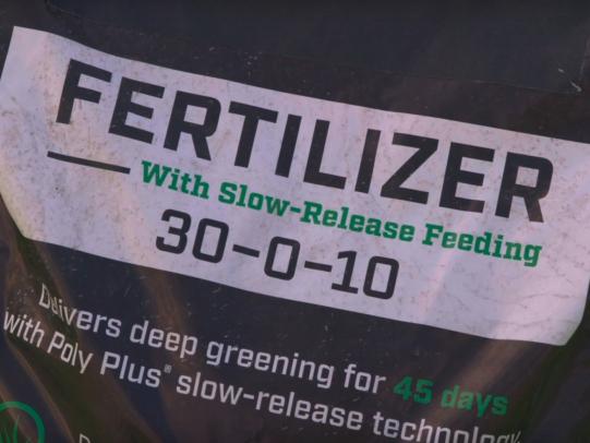 Lawn fertilizer package